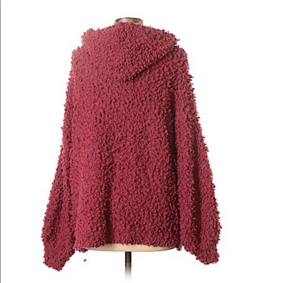 umgee popcorn hoodie in burgundy - Picture 2 of 4